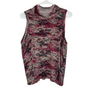 Pilcro Women's Printed Anthropologie Turtleneck Tank Top Multicolor Size XL